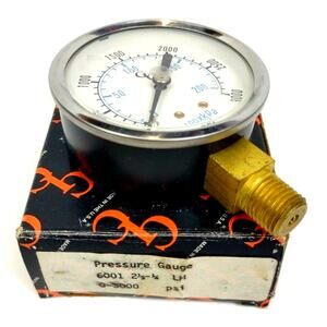 GIC  3000 PSI Pressure Gauge 2 1/2" 6001 CBM 1/4 NPT 100x kPa - Open Box